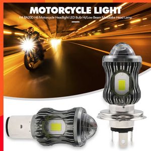 Nuevo faro de motocicleta LED BA20D H6 H4 bombillas Hi Lo beam Moto LED faro de motocicleta lámpara de doble Color blanco 12V 3500M coche