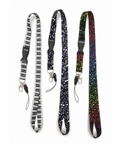 Nuevas notas de música Neck Black Lanyard Cell Teléfono PDA PDA ID de ID de ID de larga Correa 5078861