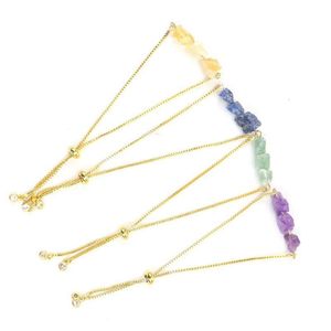 Nouveau bracelet de traction de push en cristal en pierre naturelle avec bracelet de préservation des couleurs or réglable pour filles, vsco amitié pulseras