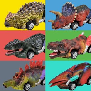 Nieuwe Dinosaurus Speelgoed Trek Auto's Realistische Dino Cars Mini Monster Truck met Grote Banden Kleine Dinosaurus Speelgoed voor Kinderen Verjaardagscadeau