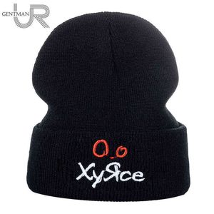 Nueva novedad sombrero bordado de letras rusas gorro informal para hombres y mujeres moda de punto sombrero de invierno Streetwear gorra de invierno Y21111