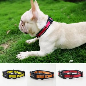 Nuevo collar de perro de nylon con hebilla patrón de estrella cachorro collares ajustables para perros pequeños medianos medianos grandes tracción de mascotas cuerda