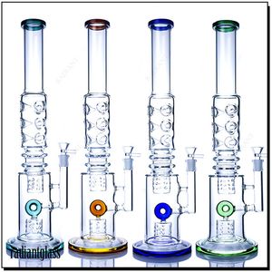 Narguilés Nouvelle plate-forme pétrolière Bongs en verre Grand tuyau d'eau Ice-Catcher Percolateur Diffuseur Narguilé Sifflet Sucre 14mm Joint femelle 20 