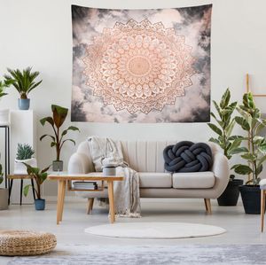 Mandala bohemia rosa abstracta, flor grande, hogar, dormitorio, sala de estar, tapiz, Fondo de tiro, imagen colgante