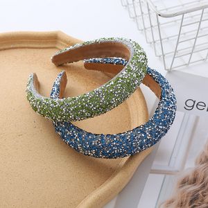 Nouveau bandeau brillant rembourré femmes fête reine diamant cheveux accessoires diadème couronne pleine cristal coiffure cerceaux de cheveux coiffe de tête