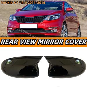 Nouvelle paire de couvercles de rétroviseur latéral en klaxon, pour Kia K2 Rio 2011 – 2016, coque de rétroviseur, garniture de boîtier, ajouter des accessoires de voiture