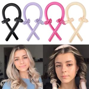 New Party No Heat Magic Hair Curlers 2Pcs Satin Scrunchie Heatless Curling Rod para cabello largo Mejorado Magic Rollers