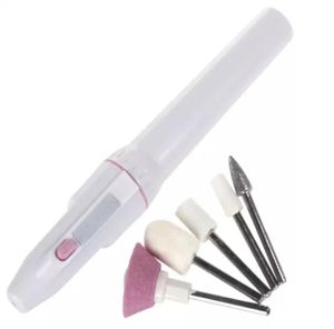 Nouvelle forme de stylo Mini Electric Nail Art Tips Manucure Set Tools Tools Nail Care Fingernail Machine avec 5 têtes de ongles fabriqués de précision 2943785