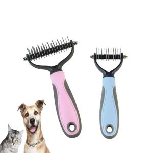 Nouveaux animaux de compagnie outils de beauté coupe-noeud de fourrure chien toilettage outil de perte chat épilation peigne brosse Double face produits pour animaux de compagnie en gros CC