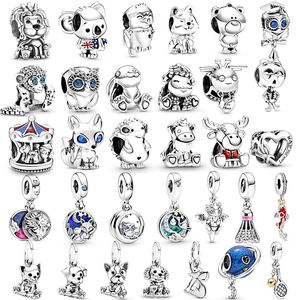 Neue beliebte hochwertige 925 Sterling Silber Koala Löwe Fuchs Perle Charme für Original Pandora DIY Armband Halskette Frauen Schmuck Sonderangebot