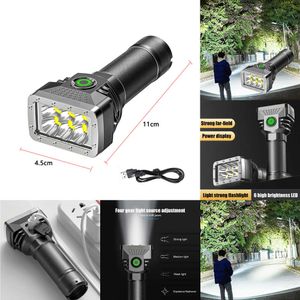 Nouveau portable 6 LED super puissant LED haute puissance torche Light USB USB Tactique rechargeable lampe de camping d'urgence