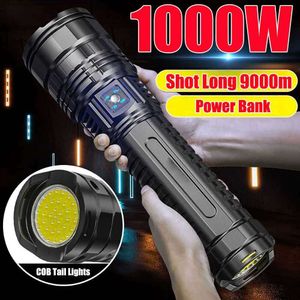 New Portable Lanterns 10000LM 800W Most Powerful Led Flashlights Tactical 15000mah Built-in Battery Flash Light Emergency Spotlights 4km Holiday Gifts