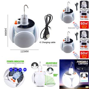 Nouvelle ampoule à LED portable pliage de lumière extérieure urgence imperméable / lampe de charge USB Camping Garden Lights Solar Lights