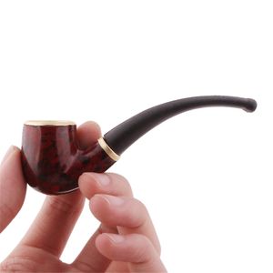 Tuyaux de fumée de tabac portables Résine Bent Pipe Cigarette Filter Herb Grinder Handheld Mini Curved Smoke Pipe Débutant Accessoires de fumer