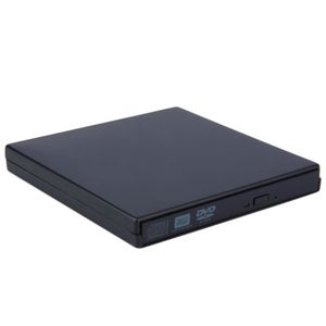 Livraison gratuite NOUVEAU Portable USB 2.0 DVD CD DVD-Rom Boîtier externe Slim pour ordinateur portable Noir Disque dur externe Boîtier de disque