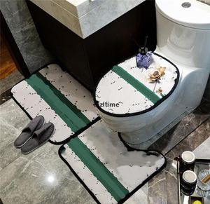 Nuevo práctico juego de inodoro, alfombrillas de baño blancas Retro, juegos de 3 piezas, alfombra antideslizante para baño de Hotel, decoración de baño familiar, alfombras para el hogar