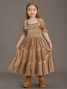 New Princess Girls Velvet Classic Retro Dress Abbigliamento Baby Kids Princess Party Dress Abbigliamento natalizio per bambini per 4-12 anni