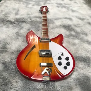 Nouveau produit 12 cordes ricken-backer guitare électrique 2 pièces de pick-up vraies photos couleur rouge belle