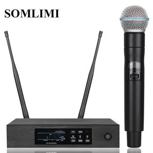 New!QLXD4 High Quality UHF Profeesional dual Wireless Microphone System stage performances a two wireless microphone