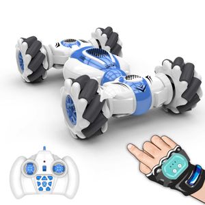 Novo RC Stunt Car Remote Control Watch Gesture Sensor Electric Toy RC Drift Car 2.4GHz 4WD Rotation Toy for Kids Boys Christmas AA220326