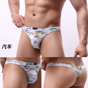 Nuevos pantalones divertidos para hombre con tanga sexy de talle bajo de algodón con dibujos animados grandes recomendados B173 399339