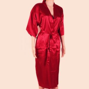 Nouveau rouge chinois hommes Sexy soie Robes couleur unie Kimono robe de bain rayonne vêtements de nuit homme pyjama grande taille S M L XL XXL XXXL S0026