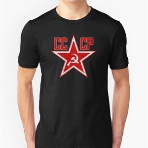 Nouveau russe soviétique rouge étoile CCCP unisexe T-Shirt été hommes à manches courtes col rond chemise Cool t-shirts hauts Streetwear C0413