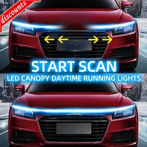 Nouveau RXZ LED feux diurnes balayage démarrage capot de voiture lumières décoratives DRL Auto moteur capot Guide décoratif lampe ambiante 12V