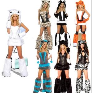 Nuevo S sexy disfraces animales para el uniforme de halloween mujeres sexy gato gato cola grande leopardo fiesta de baile cosplay56333775