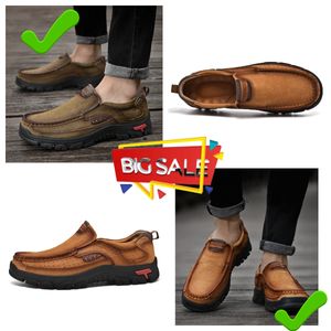 Nouvelle vente de chaussures en cuir hommes mocassins en cuir véritable chaussures en cuir décontractées chaussures de randonnée GAI MALE haute qualité confortable bigfoot d'âge moyen imperméable 2024