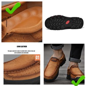 Nouvelle vente de chaussures en cuir hommes mocassins en cuir véritable chaussures en cuir décontractées chaussures de randonnée GAI MALE haute qualité confortable bigfoot d'âge moyen eur38-51 imperméable