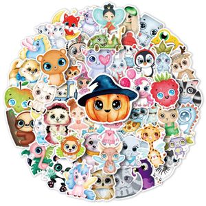 Nouveau Sexy 50 Pcs Grands Yeux Animaux Mignon Dessin Animé Graffiti Autocollants DIY Ordinateur Portable Guitare Planche À Roulettes Bagages Enfants Classique Jouets Autocollant Stickers