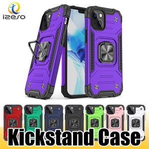 Funda de armadura resistente para iPhone 14 13 Pro Max 12 Mini 11 XS XR Samsung S23 Ultra A32 A14 Kickstand cubierta de teléfono móvil izeso