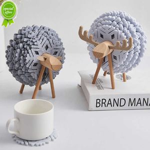 Nouveau mouton forme boisson sous-verres tasse tampons isolé rond feutre tasse tapis créatif maison bureau Table décor Art artisanat cadeau