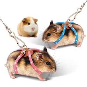 New Small Pet Adjustable Soft Harness Leash Bird Parrot Mouse Hamster Ferrets Rat Pet Pig Leash