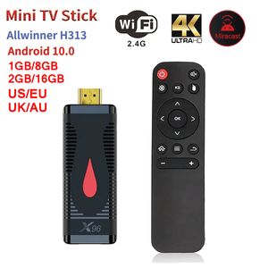 Nouvelle télécommande intelligente X96 S400 Fire TV Stick Allwinner H313 4K Media Player Android 10 Box 24G 5G Double WiFi 2GB / 16 Go Dongle Récepteur Navire gratuit