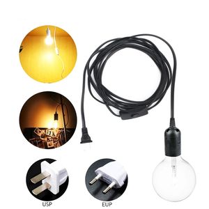 Lampes suspendues US AU UK EU à E27, cordon d'alimentation, support de lampe à vis, tête de lampe suspendue avec interrupteur, câble d'extension de 1.8m, douille d'ampoule