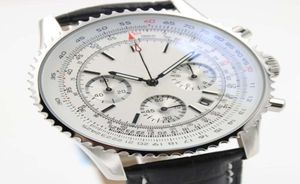 New Sport Date Watchs Chronomètre Navitimer Quartz Chronograph Watch Mens Classic Wrist Watch White Dial Black Leather Strap1365724