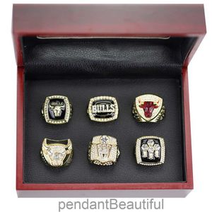 Nueva película de acero Chicago Bulls Ring de campeonato de 6 años Set de colección de fanáticos