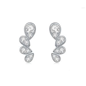 Nuevos diseños de plata de ley, hermosos pendientes con gancho de moissanita de diamante para mujer