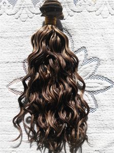 Nuevo estilo brasileño virgen humano trama de pelo rizado profundo clip en extensiones sin procesar F4/27 # Fbrown/bonde color 9 unids 1 set