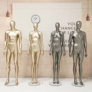 Nuevo estilo Champagne Golden Mannequin pareja de ropa de cuerpo de ropa de cuerpo completo