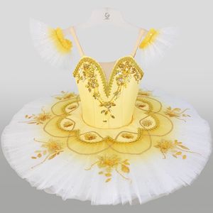 Nouveau Style Dancewear Pour Enfant Noir Rouge Usine Porter Genou Classique Robe De Fée Costumes De Ballet Sur Tutu Justaucorps Jaune