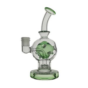 Nuevo estilo Conjunto Mini Fab Huevo Cachimbas Bong de vidrio Reciclador Fumar Pipa de agua Dab Rig 18 cm de altura con junta de 14 mm