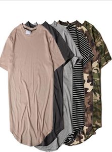 Nouveau style Summer à rayures Camouflage Camouflage Tshirt Men Longline Camo Camo Hip Hop Tshirts Urban Kpop Tee Shirts Mens Cloth4866601