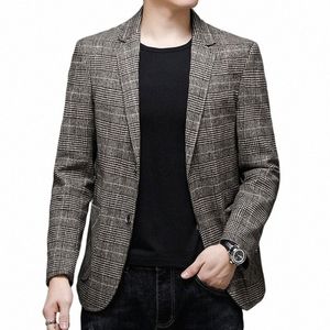 Nuevo estilo Top Grade Classic Rand Casual Fi Fit Men Suits Tweed Jacket Busin Blazer Blazer Coats para hombre B9SS#