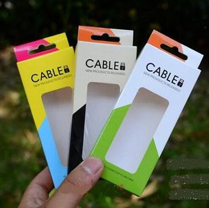 Boîte de paquet de vente au détail universelle Boîtes vides Sac en plastique Câble de chargeur micro USB pour iPhone X 7 Galaxy S8 S9 Plus Échantillon de logo personnalisé