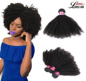 Nuevo estilo Extensiones de cabello humano de trama de cabello rizado afro brasileño virgen 100 rizos afro rizados de color negro natural sin procesar 4651344