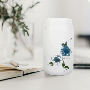 NOUVELLE Sublimation Verre Chopes À Bière DIY Blancs Givré Clair Peut En Forme De Gobelets Tasses Transfert De Chaleur 15 oz Cocktail Café Glacé Soda Verres À Whisky CG001