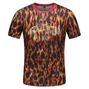 Nueva camiseta de estampado de leopar hombres algodón hip hop camiseta para hombres moda